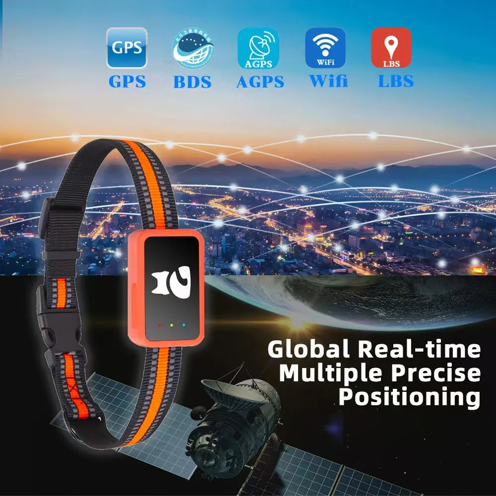 All-in-one Smart 4G GPS Pet Tracker Collar- Real-Time Location, App-Controlled Wireless Fence